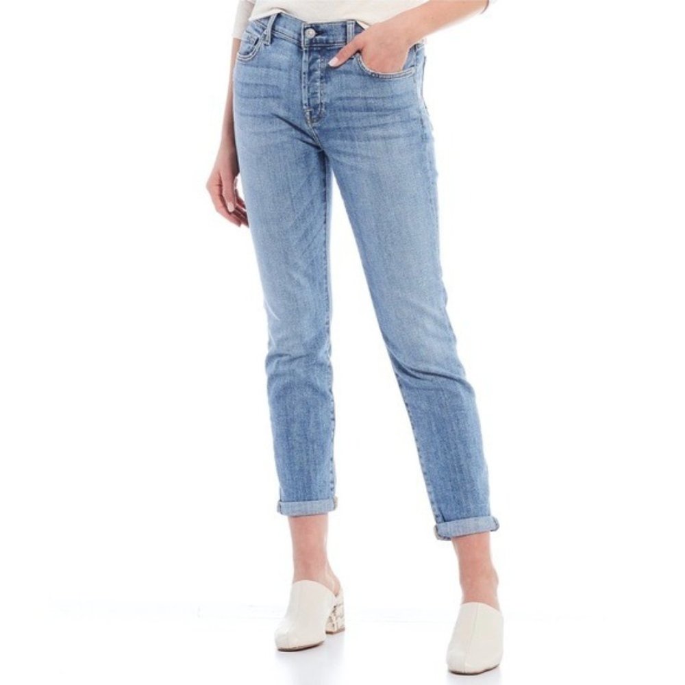7 For All Mankind Josefina Skinny Boyfriend Light Wash Jeans Size 26